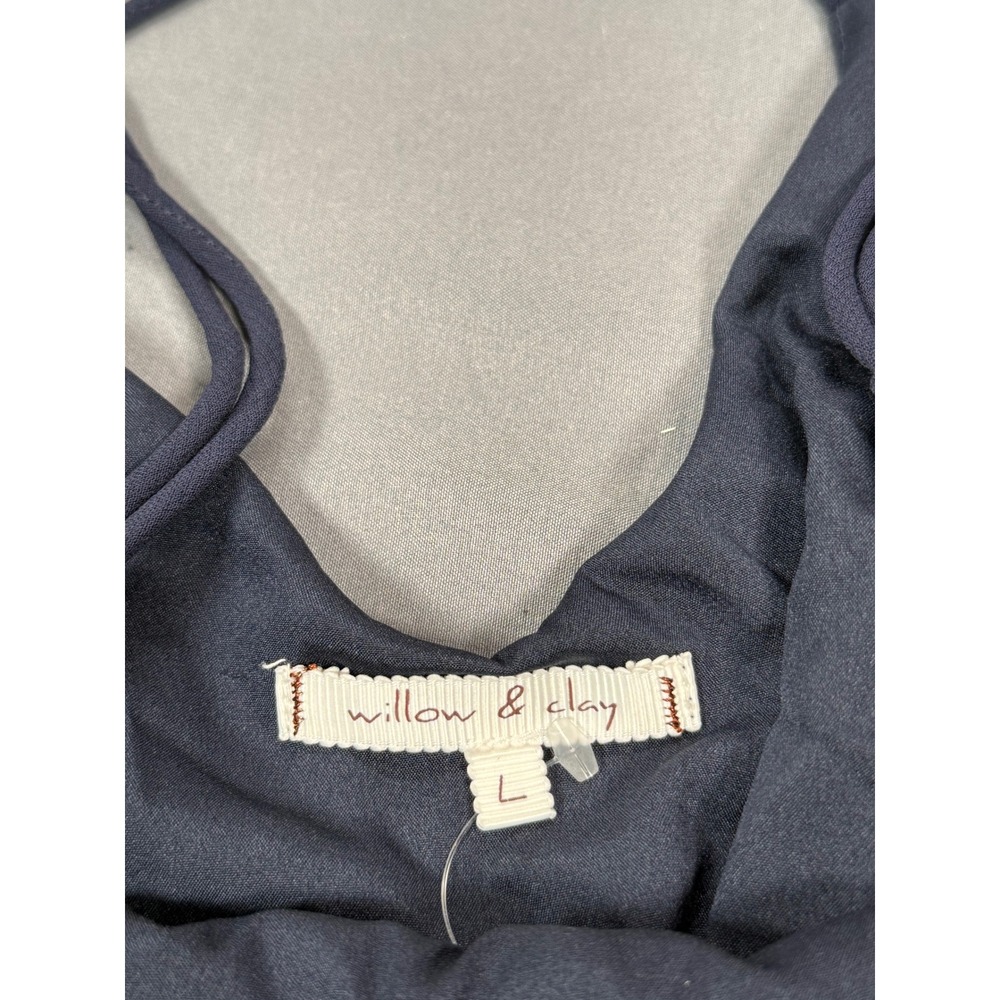 Willow & Clay Navy Blue Sequin Tiered Strappy Cami Top WW8271CAT Size Large - Picture 3 of 6